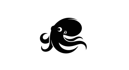 Black octopus silhouette design © Verdik