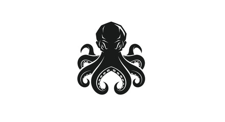 Black octopus silhouette design on white © Verdik