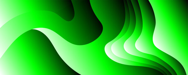 Abstract green banner background. Graphic design banner pattern background template with dynamic curve shapes