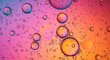 Colorful Abstract Bubbles Floating in Liquid Background.
