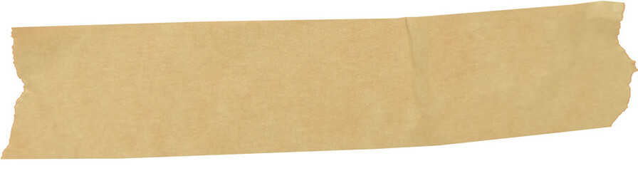 Warm beige masking tape torn edge title bar with paper texture for aesthetic labels, scrapbook design, vintage notes, and creative UI elements, png, transparent background