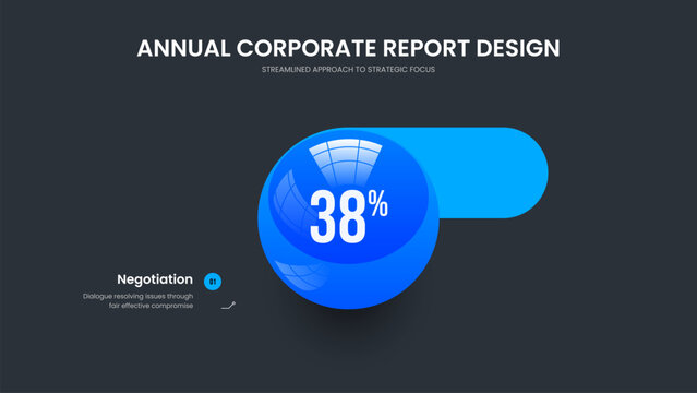 Professional Innovation One Option Chart Frame Template. Visual Briefing 1 Element Infographic Slideshow Layout. Investor Planning Presentation Design Vector Illustration.