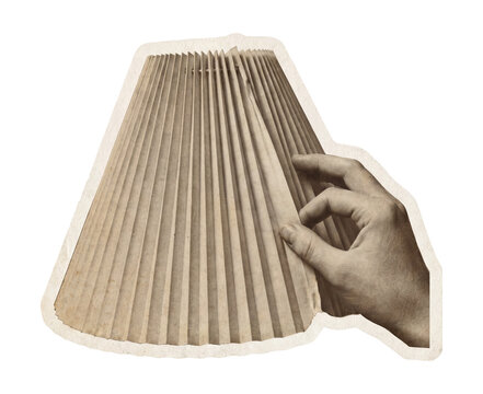 Lamp shade being adjusted paper cutout.