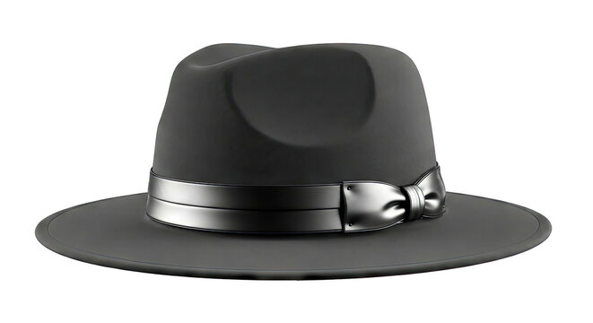 Black Fedora Hat with Ribbon and Bow