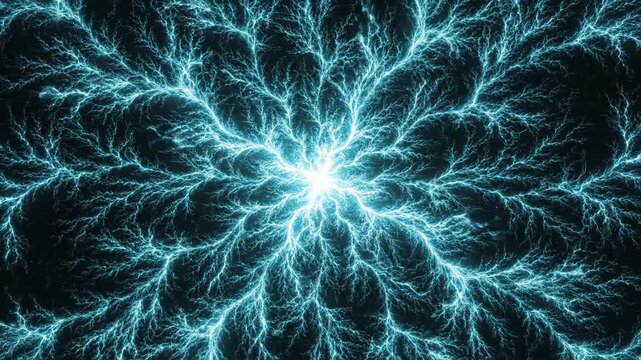 Abstract animation of lightening bolt emanating from central point