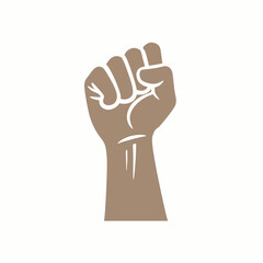 Fototapeta premium Illustration of a raised clenched fist symbolizing unity, solidarity, strength, empowerment, and resistance in social movements and campaigns for justice and equality.