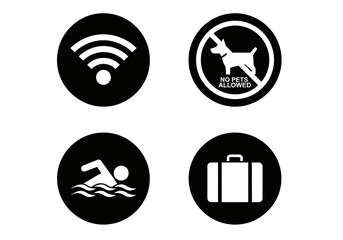 set of icons for hotel and travel facilities