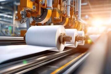 Giant Paper Mill Rollers in Action with Fresh Sheets