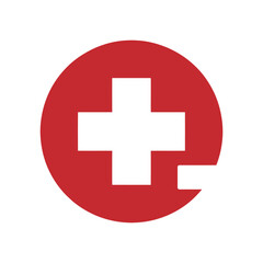 Fototapeta premium Medical cross plus sign icon in red circle for healthcare emergency first aid or pharmacy hospital symbol on transparent background