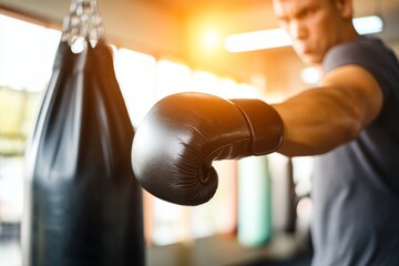 Intense Boxing Training Session with Speed Bag Exercise