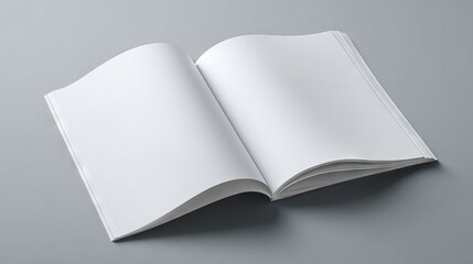 Blank A4 brochure mockup, photorealistic paper flyer on light gray background, minimal studio presentation with copy space