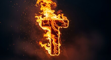 Burning Cross - A Symbol of Faith and Destruction.