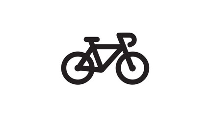Obraz premium Bicycle Icon in Simple Flat Design with Black Color on White Background for Web Graphics