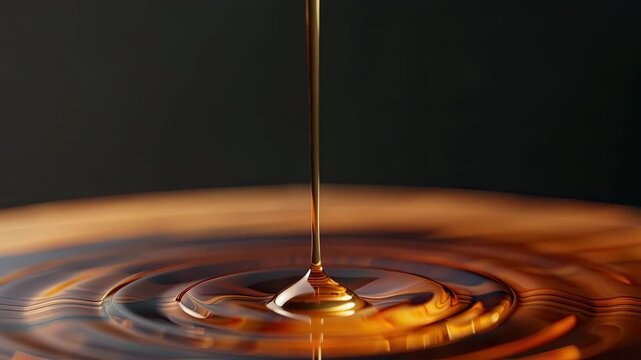 a drop of sandalwood oil close-up. Selective focus