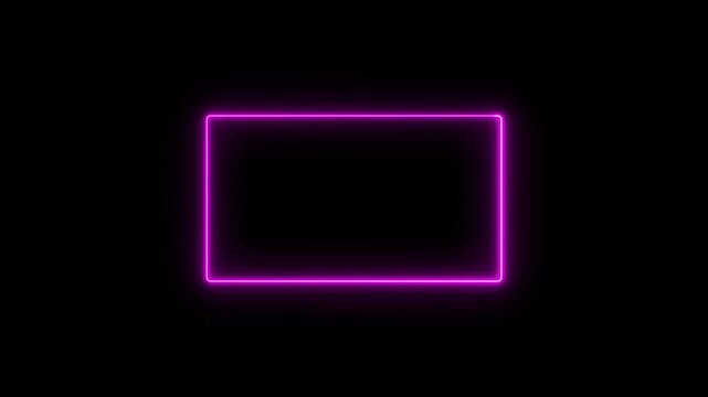 Looping HUD tech neon rectangle frame with vibrant RGB glow, perfect for futuristic intros, tech overlay, game streaming background. sci-fi digital content . 4k