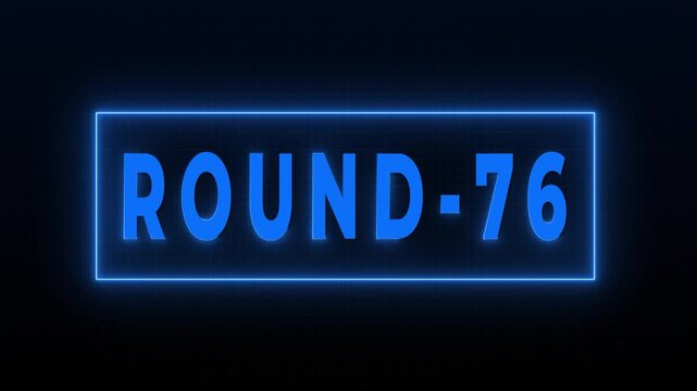 Round 76 Futuristic Neon Countdown HUD Animation in 4K