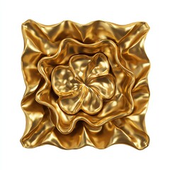 Gold textured decorative element, isolated on a white background.