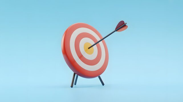 Target with arrow hitting center symbolizing accuracy focus and success