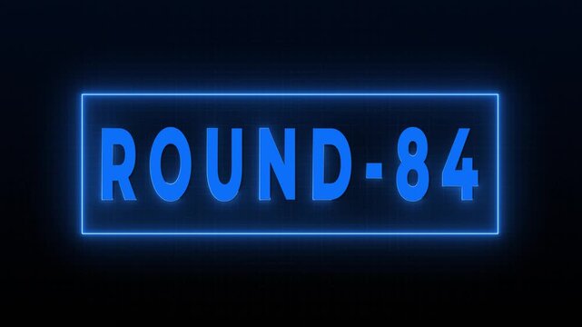Round 84 Glowing Neon Countdown Screen Motion Graphics Background Loop 4K