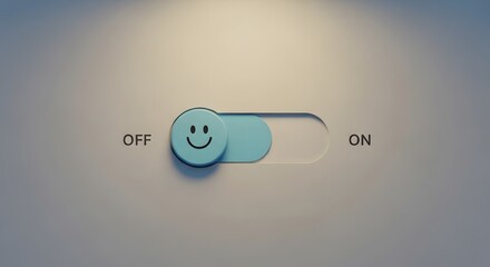 Toggle Switch with Smiley Face Set to ON