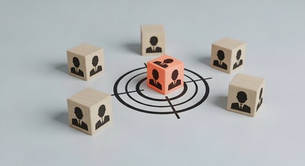 Target with Central Cube of People Icons