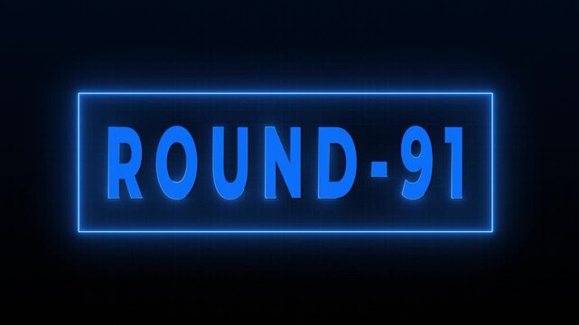 Round 91 Futuristic Neon Countdown Frame Animation Loop Background 4K