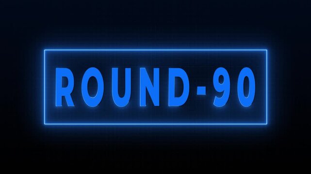 Round 90 Futuristic Neon Countdown Frame Animation Loop Background 4K