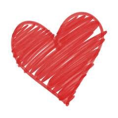 Hand-drawn Red Heart Drawing: A Simple Scribble of Love and Affection