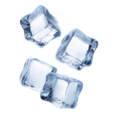 Refreshing Ice cubes for Cold drinks: perfect Frozen Water to Cool down. Isolated on white for a crisp, clean look.