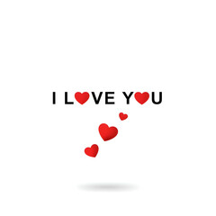 I love you typography hand written
