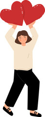 Woman with Big Heart Representing Love and Care Illustration