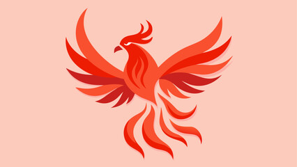 Fototapeta premium Stylized phoenix bird with spread wings