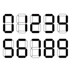 液晶パネル風の数字素材 0-9 合計10種類セット