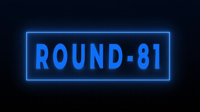 Round 81 Neon Digital Countdown HUD Screen Animation Background 4K