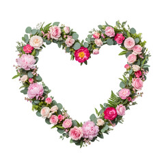 &ldquo;Floral Heart: Pink Rose, Peony & Eucalyptus Arrangement &ndash; Stock Image&rdquo;
