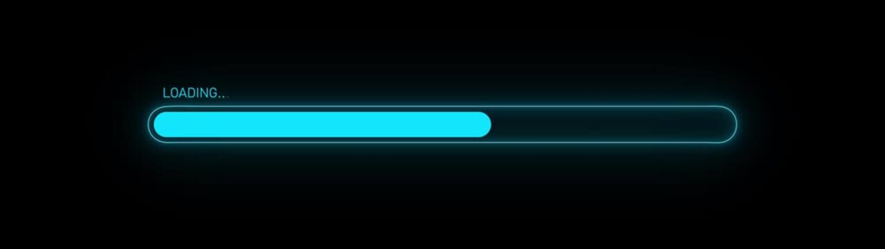 Abstract Loading icon animation. Loading bar and percentage Futuristic progress loading bar 0-100 percent animation. loading animation. Waiting Spinning. Motion graphics of loading concept
