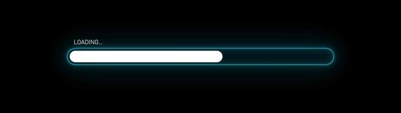 Abstract Loading icon animation. Loading bar and percentage Futuristic progress loading bar 0-100 percent animation. loading animation. Waiting Spinning. Motion graphics of loading concept
