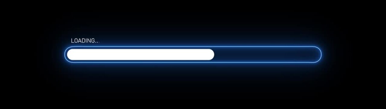 Abstract Loading icon animation. Loading bar and percentage Futuristic progress loading bar 0-100 percent animation. loading animation. Waiting Spinning. Motion graphics of loading concept