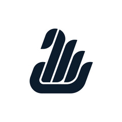 Fototapeta premium beautiful swan like hands logo vector