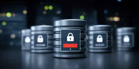 Fototapeta premium Database reliability improves when a server manages each query with encrypted storage backup processes preserving integrity