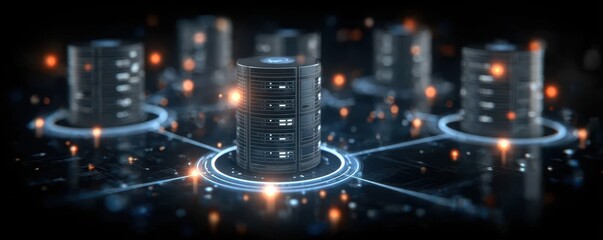 Obraz premium Database reliability depends on a server that executes query operations across encrypted storage supported by backup integrity