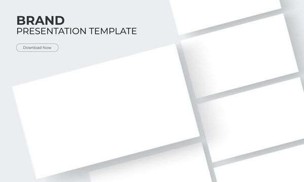 Blank presentation cover with empty slides. Vector template for presentation title page, pitch deck cover, corporate branding and business design