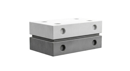 Obraz premium Two stacked concrete blocks with circular indentations