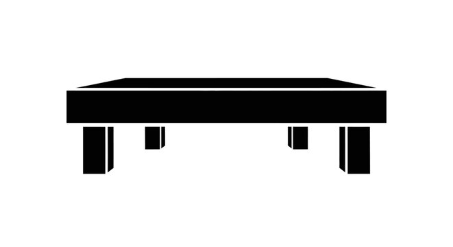 Black bench table icon ek simple aur functional furniture item ko represent karta hai jo indoor aur outdoor dono jagahon par use hota hai. Ye icon ek minimal aur flat vector style mein design kiya gay