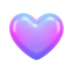 Vibrant purple and blue gradient heart icon isolated on transparent background