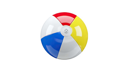 Colorful Beach Ball on White Background
