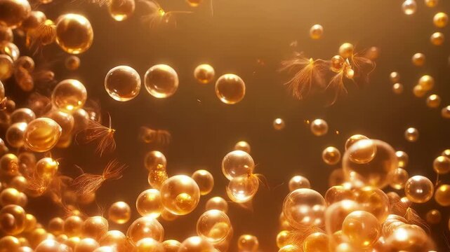 Abstract visualization inside torso filled with warm upward-drifting golden bubbles or dandelion seeds conveying buoyancy and relief feeling. Realistic airy uplifting digestive comfort 