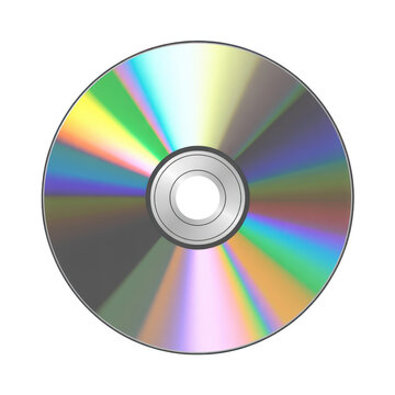 Shiny cd rainbow colors reflective surface isolated on a transparent background