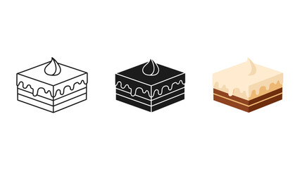 Three different decorated cakes side by side Vector