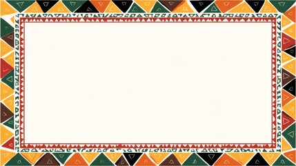 Colorful Geometric Border Design with Triangles and Patterns